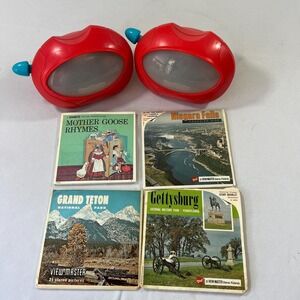 Vintage View-Master Set: Red Viewers & Scenic Reels